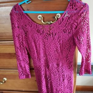 Magenta Charlotte Russe Size S 3/4 sleeve Dress